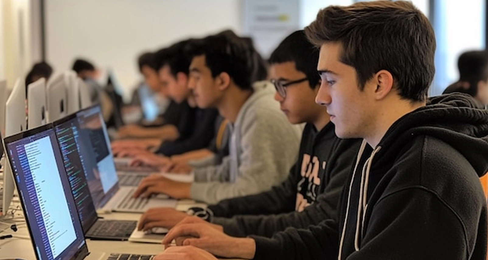 Programming bootcamp classroom scene